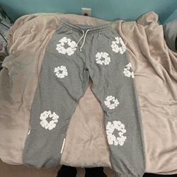 Denim Tear Pants Size XL (GREY & WHITE)