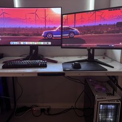 Full PC Setup: PC w Two 200hz Monitors, KB & Mouse