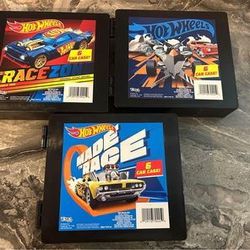 New Lot Of 3 Hot Wheels 6 Car Carrying Case