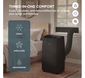 Aire acondicionado TCL Aire Acondicionado Portátil Inteligente de 10,000 BTU (Negro) - Enfriamiento 3 en 1, Ventilador y Deshumidificador, Oscilación
