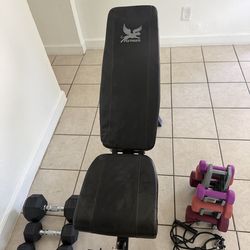 Pesas y banco multifuncional