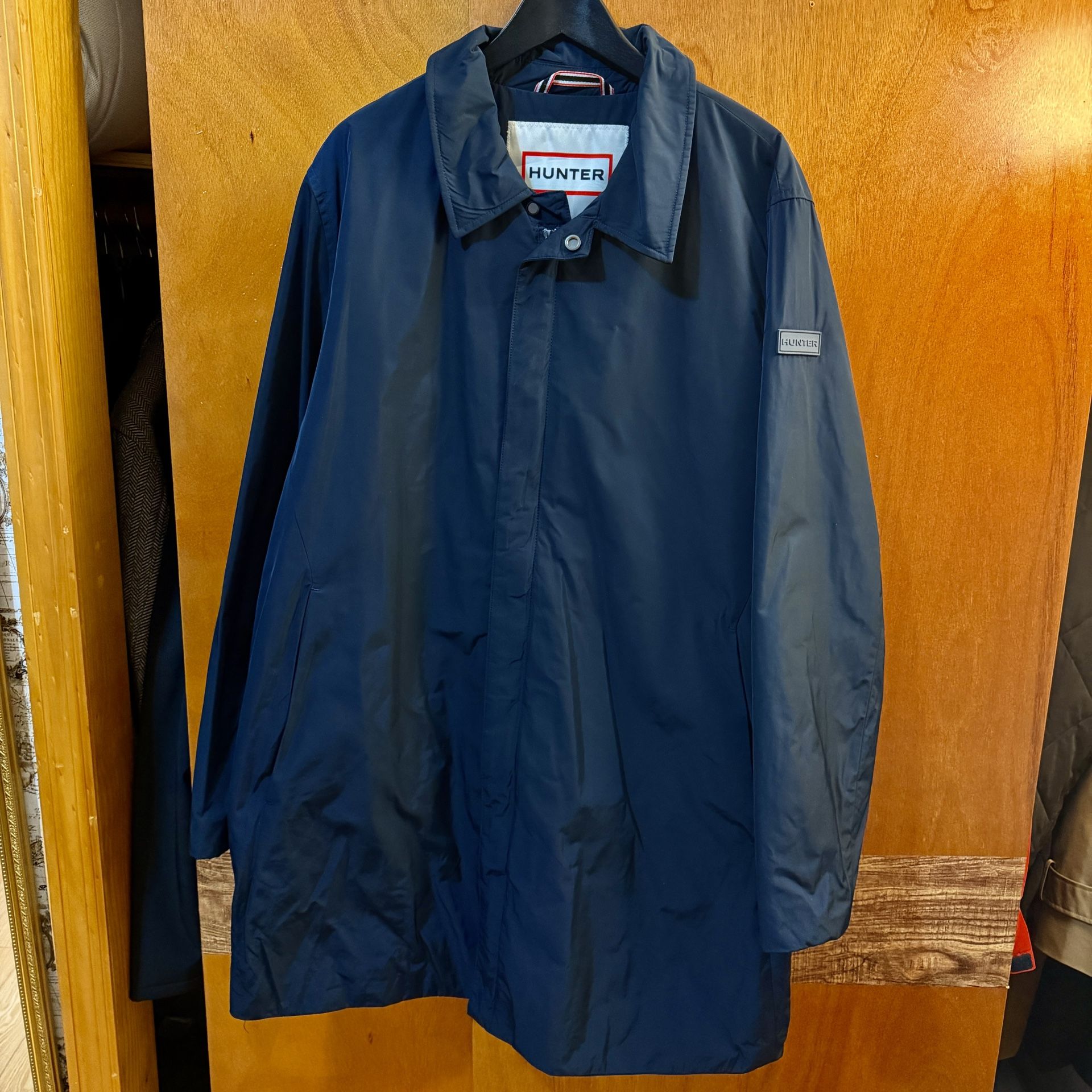 Hunter Men’s Navy Blue Raincoat Lightweight Waterproof Jacket XL