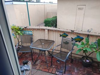 Three Piece Patio Set Wrought Iron