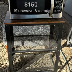 Microwave With Stand/shelf