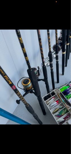 Fishing Poles & Tackle Box with Supplies