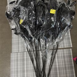 Decorative Black Sparkly Flowers