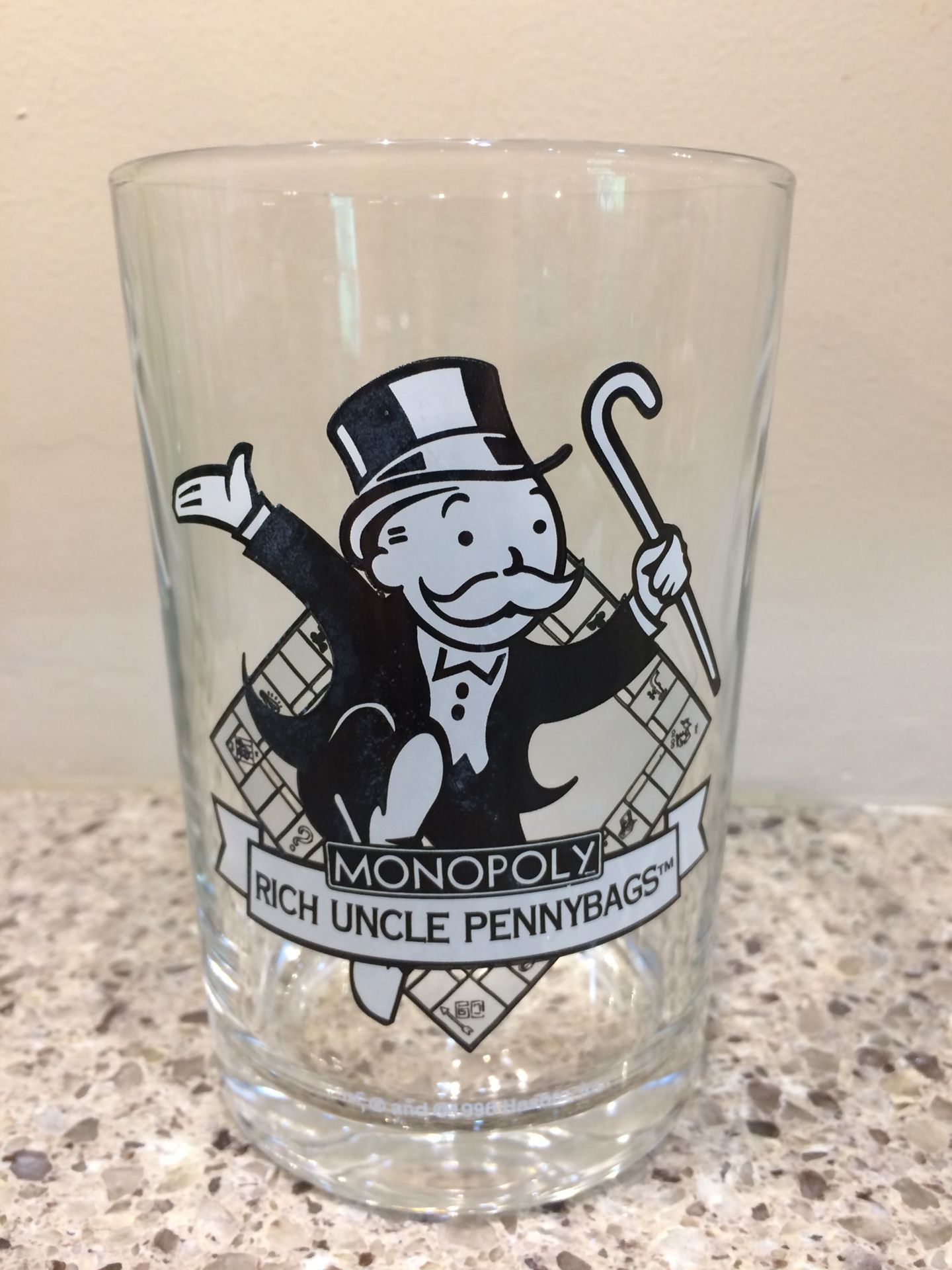 Monopoly Uncle Pennybags Collectible Glass 1996