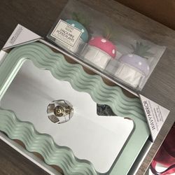 Small Mirror & Fake Succulent Mushroom Room Decor