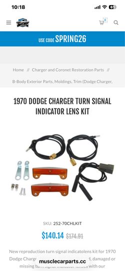 1(contact info removed) DODGE CHARGER TURN SIGNAL INDICATOR LENS KIT