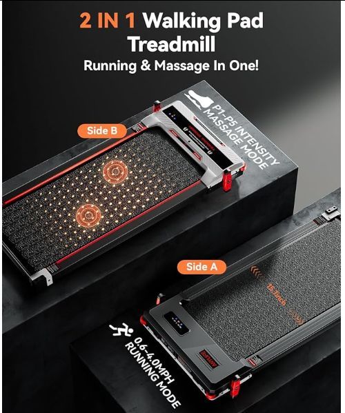 AnyLife 2 in 1 Massage Walking Pad Treadmill