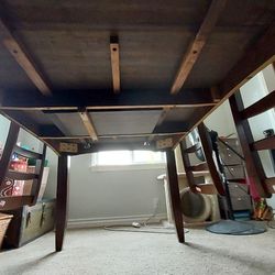 4 To 6 Person Dining Room Table Wood Adjustable Comes With 4 Chairs 