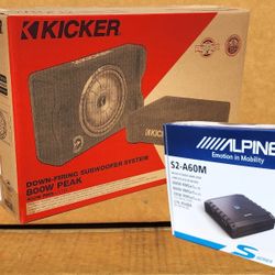 Kicker CompVT 12" Subwoofer Downward Box Alpine 1200 Watts Mono Amplifier Bass Package 🚨 Payment Options Available 🚨 No Credit Needed 🚨