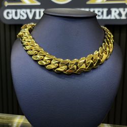 18MM MIAMI CUBAN LINK CHAIN 18” GOLD OVER SILVER