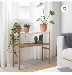  Plant stand, bamboo/white, 27 ½ " 