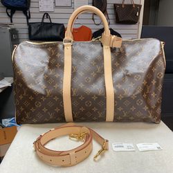 Louis Vuitton Monogram Keepall 50 Bandouliere Duffle Bag 