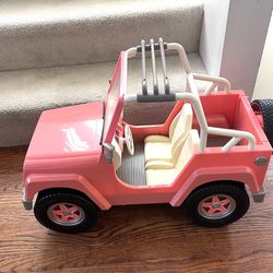 OG Girl Or Any 18” DOLL Jeep With Real Radio, Working Windshield Blades, Emergency Lights & More! Like New Condition!