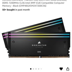 CORSAIR Dominator Titanium RGB DDR5 RAM 48GB (2x24GB) DDR5 7200MHz