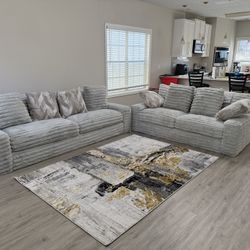 Modern Sofa, Love Seat & Rug Set