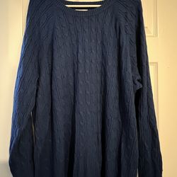 Blue cable sweater