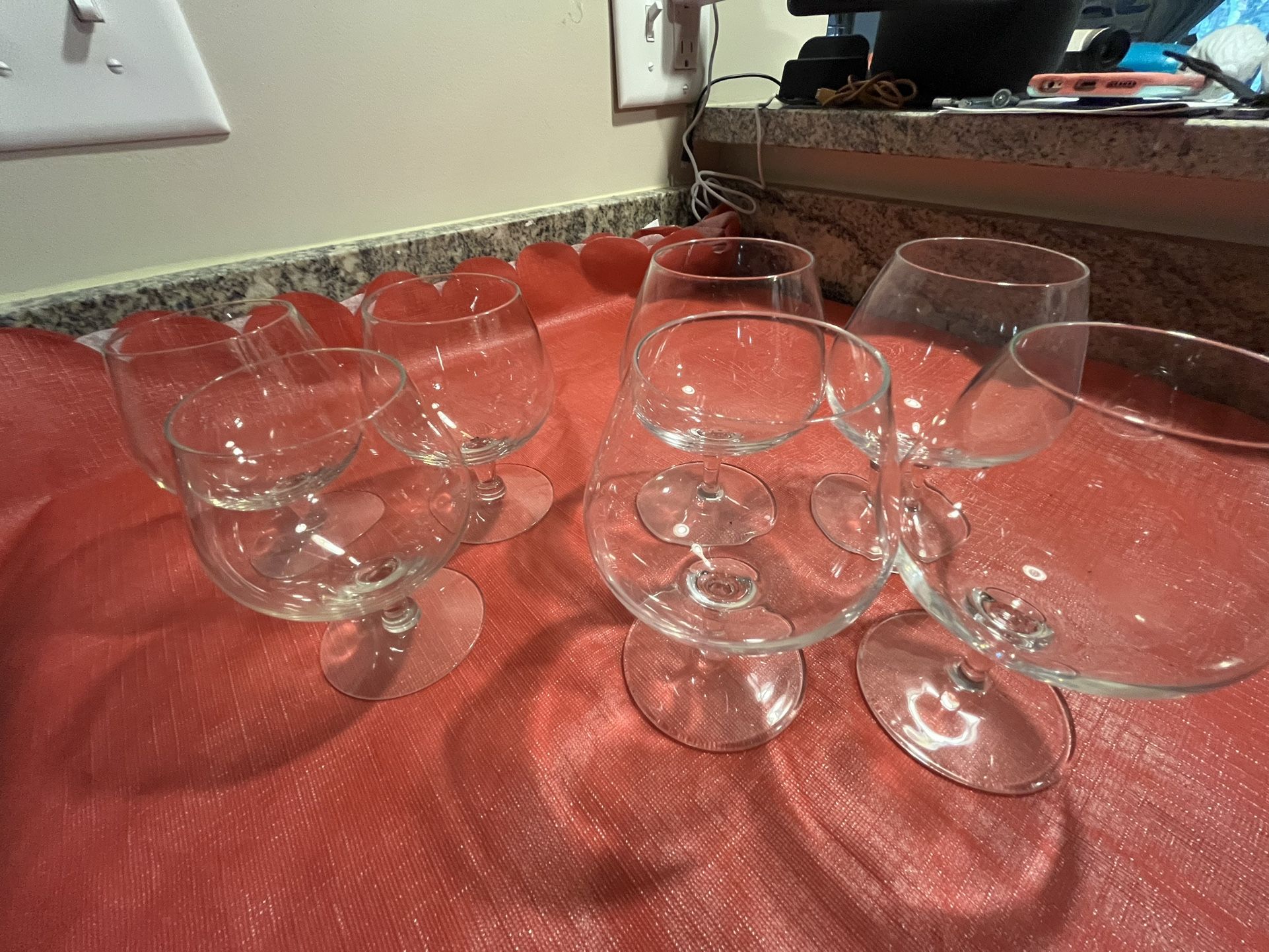 7 Brandy Glasses, $10 Take All