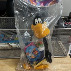 Vintage Space Jam Daffy Duck Plush Warner Bros McDonald's 10" 1996