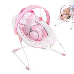 Portable Infant Bouncer, Adjustable and Foldable Baby Bouncer Seat for Baby 0-6 Months 6-20 lbs