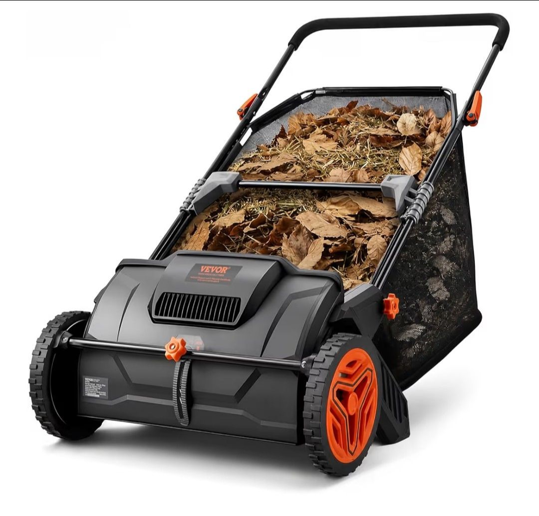 VEVOR 21” Lawn Sweeper / Leaf & Grass Push Sweeper – Open Box Like New ...