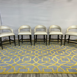 ( Delivery Available ) Luxe Decor Woodbridge Annabelle Leather Hardwood Counter Stool Set