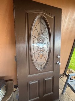 Exterior wood door