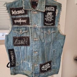 Custom  Heavy Metal Denim Vest 