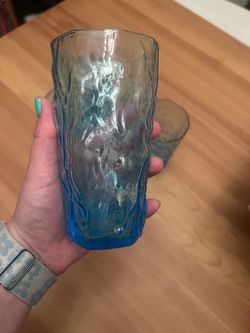 Short light blue glasses