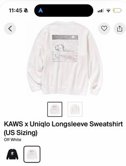 Kaws Uniqlo size s white sweater