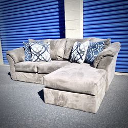 Gray Comfy Reversible Sectional Sofa