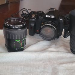 Pentax Kr SLA Digital With Multiple Lenses And Camera Backback