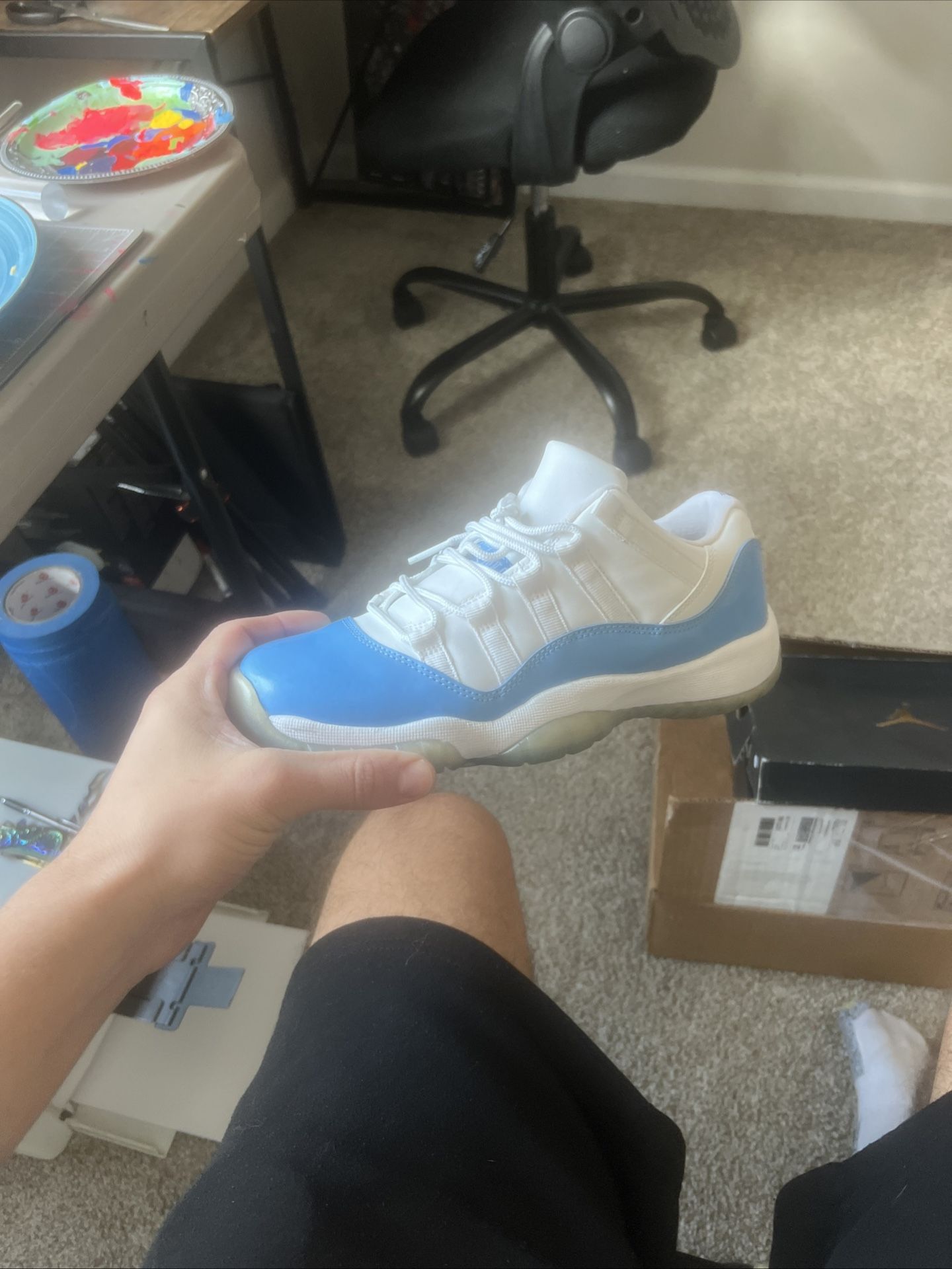 Nike Air Jordan 11 Retro Low Boys Size 5YBlue White Athletic Shoes Sneakers