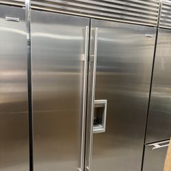 Sub Zero Built In Stainless Steel 48” Refrigerator Side By Side