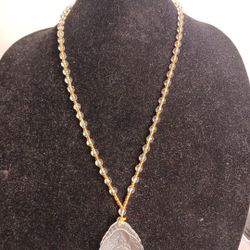  Buddha amulet necklace  teardrop-shaped pendant Acrylic Gold Tone Beads Unisex