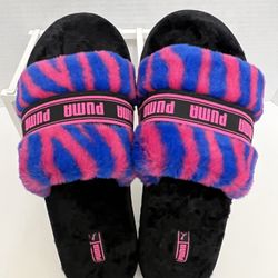 New Without Tags Womens Puma Fluff Wild Slides Size 10