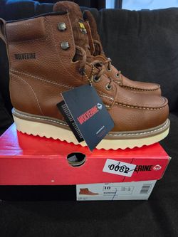 Wolverine Work Wedge Honey Brown Leather Steel Toe Boots