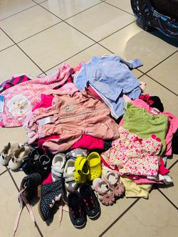 $30 clothes girl size 12/18/2 m shoes size 4/5