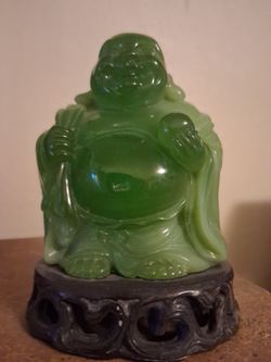 Vintage Green Laughing Buddha