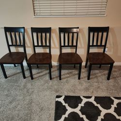 Brown Wooden Dinner Table Chairs