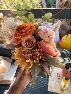 Small boho bouquet pampas grass, neutral colors