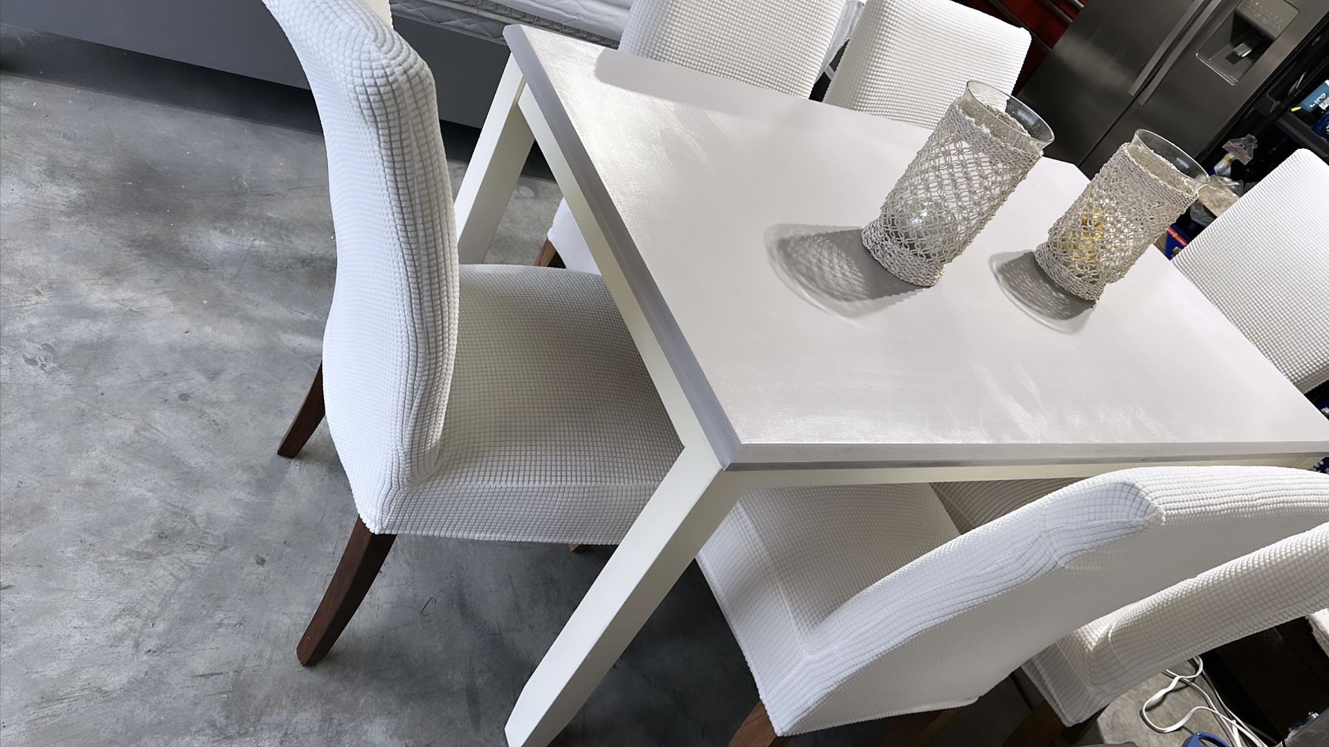Kitchen Table And 6 Chairs - Dining Set Gray And White for Sale in ...
