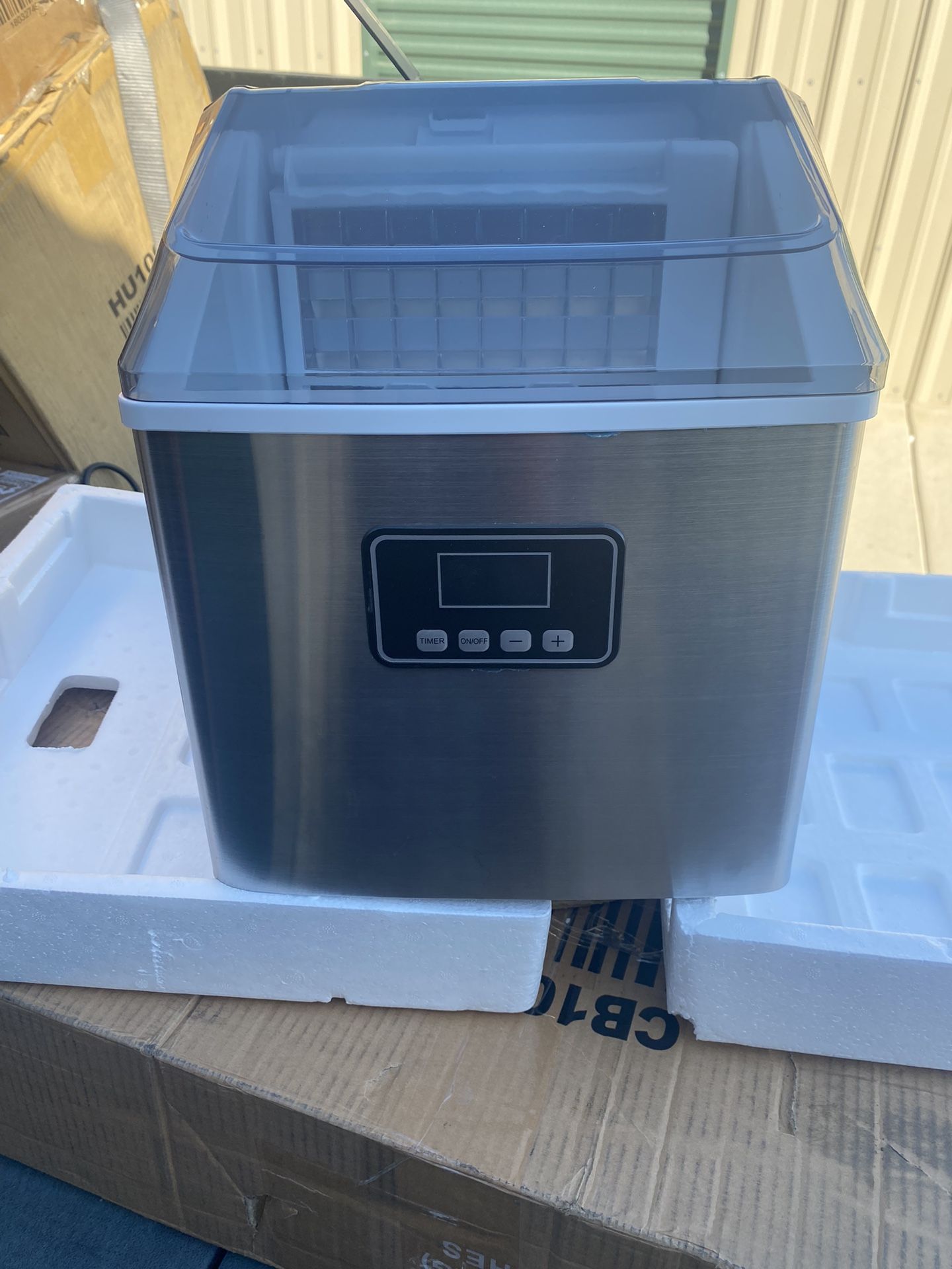 Costway Stainless Steel Ice Maker Machine Countertop 48Lbs/24H Self-Clean with LCD Display