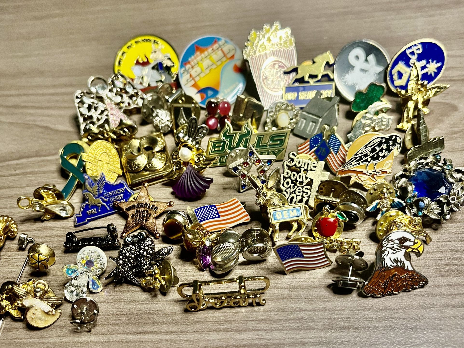 So many pins. All different sizes and logos. Some new some used. As is. What you see is what you get. Make me an offer I can’t refuse. Please feel fre