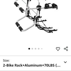 Rockland Aluminum 2-Bike Rack, 70 lbs Capacity, Lightweight Trunk Mount Bike Rack with Hooks and Loops, Fits 2" Receiver for Cars SUVs Minivans
