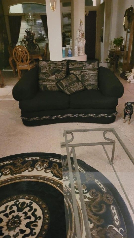 Gorgeous Black Couch And Love Seat