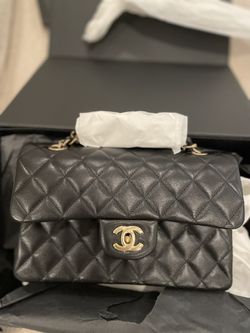 New 23P Chanel Small Baby Blue/ Bleu Clair Classic Caviar Gold Hardware  Flap Bag Handbag for Sale in Glendale, CA - OfferUp
