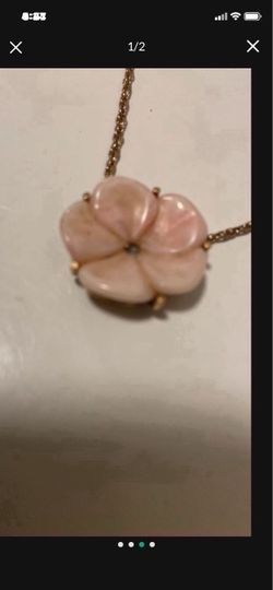 Vintage Rare Avon Glass Plumeria Flower 17" Necklace